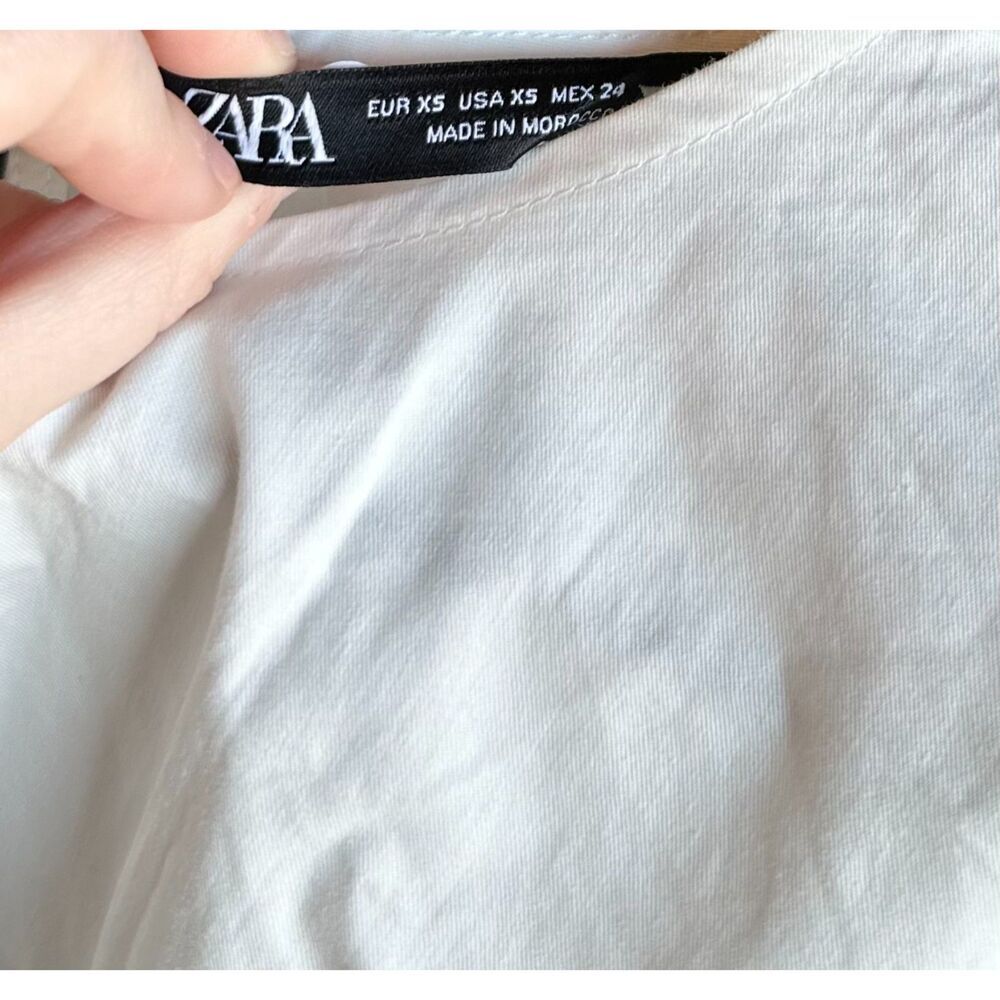 Zara Cotton Drawstring Ruched Top - Picture 8 of 8
